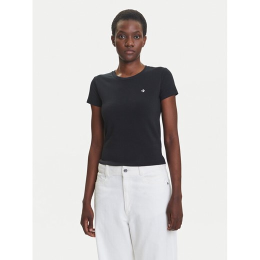 Converse T-Shirt 10027252-A02 Czarny Slim Fit ze sklepu MODIVO w kategorii Bluzki damskie - zdjęcie 184003150