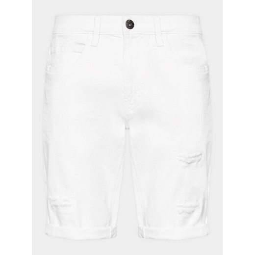 INDICODE Szorty jeansowe Kaden Holes 70-104 Biały Regular Fit ze sklepu MODIVO w kategorii Spodenki męskie - zdjęcie 184003213