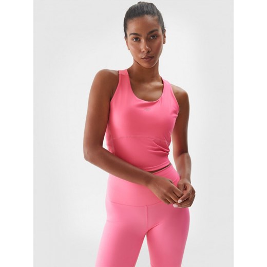 Damski top treningowy 4F 4FWAW24TFTSF1067 - różowy ze sklepu Sportstylestory.com w kategorii Bluzki damskie - zdjęcie 184004432