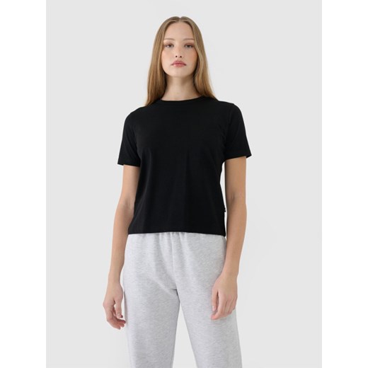 Damski t-shirt basic 4F 4FWSS25TTSHF1991 - czarny ze sklepu Sportstylestory.com w kategorii Bluzki damskie - zdjęcie 184004662