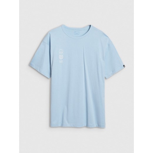 Męski t-shirt oversize 4F 4FRSS25TTSHM2652 - niebieski ze sklepu Sportstylestory.com w kategorii T-shirty męskie - zdjęcie 184004690