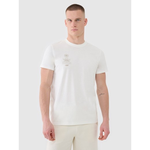 Męski t-shirt z nadrukiem 4F 4FRSS25TTSHM2690 - beżowy ze sklepu Sportstylestory.com w kategorii T-shirty męskie - zdjęcie 184004782