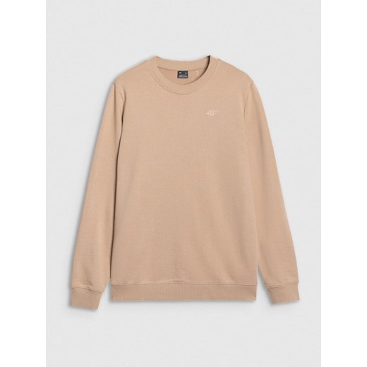 Męska bluza dresowa nierozpinana bez kaptura 4F 4FWSS25TSWSM1622 - beżowa ze sklepu Sportstylestory.com w kategorii Bluzy męskie - zdjęcie 184004854