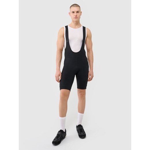 Męskie legginsy rowerowe z szelkami 4F 4FWSS25TFSTM040 - czarne ze sklepu Sportstylestory.com w kategorii Spodenki męskie - zdjęcie 184005621