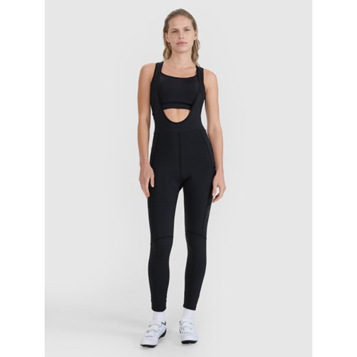Damskie legginsy kolarskie z szelkami 4F 4FWSS25TFTIF331 - czarne ze sklepu Sportstylestory.com w kategorii Spodnie damskie - zdjęcie 184005632
