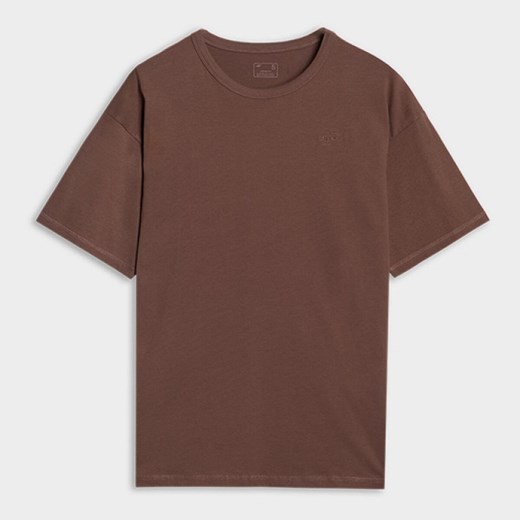 T-shirt oversize uniseks 4F 4FWSS25TTSHU1972 - brązowy ze sklepu Sportstylestory.com w kategorii T-shirty męskie - zdjęcie 184005711