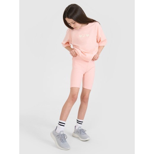 Dziewczęce legginsy kolarki 4F 4FJRSS25TSTIF019 - różowe ze sklepu Sportstylestory.com w kategorii Spodenki dziewczęce - zdjęcie 184006203
