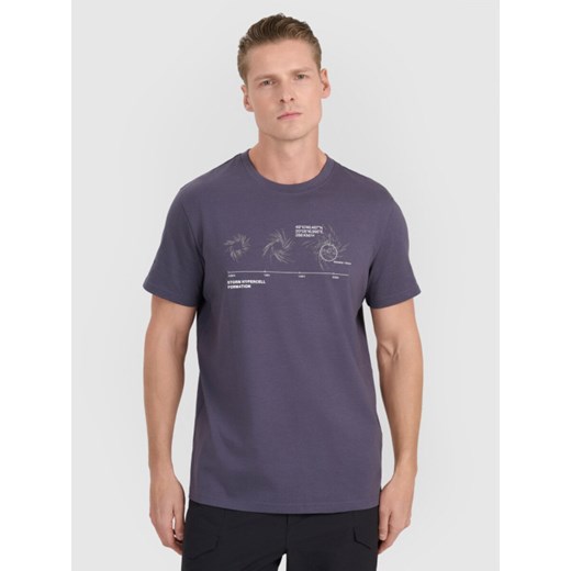 Męski t-shirt z nadrukiem 4F 4FWSS25TTSHM1982 - granatowy ze sklepu Sportstylestory.com w kategorii T-shirty męskie - zdjęcie 184006624
