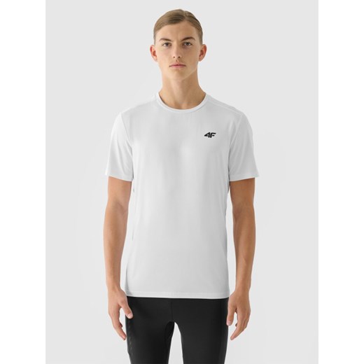 Męska koszulka treningowa 4F 4FWSS25TFTSM1343 - biała ze sklepu Sportstylestory.com w kategorii T-shirty męskie - zdjęcie 184006691