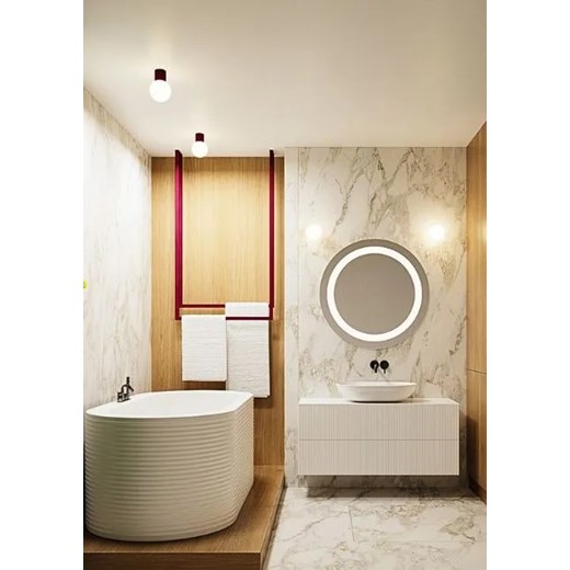 Burgundowy okrągły plafon sufitowy - K598-Buble Lumes One Size Edinos.pl