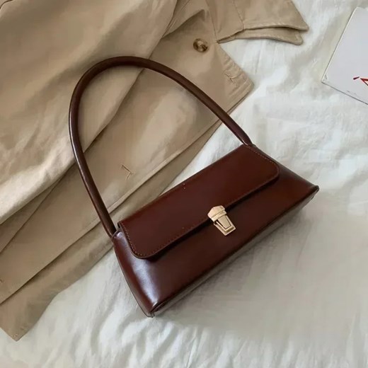 Torebka na ramię w stylu retro - Brązowy ze sklepu Intimica.pl w kategorii Listonoszki - zdjęcie 184006930