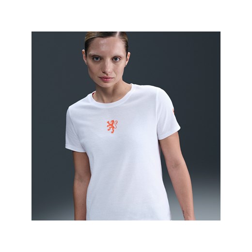 Damski T-shirt piłkarski Nike Holandia - Biel ze sklepu Nike poland w kategorii Bluzki damskie - zdjęcie 184006961
