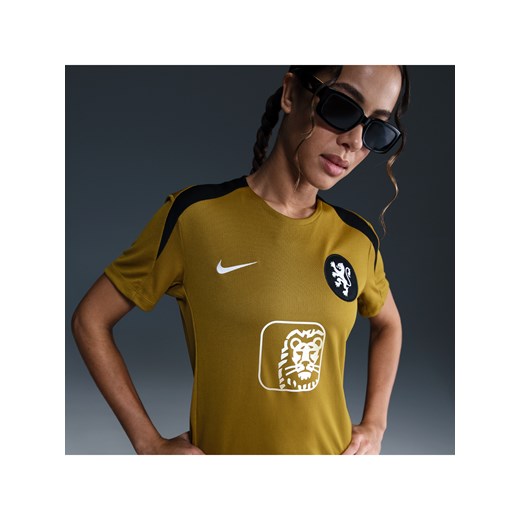 Damska koszulka piłkarska z krótkim rękawem Nike Dri-FIT Holandia Strike - Brązowy ze sklepu Nike poland w kategorii Bluzki damskie - zdjęcie 184007052