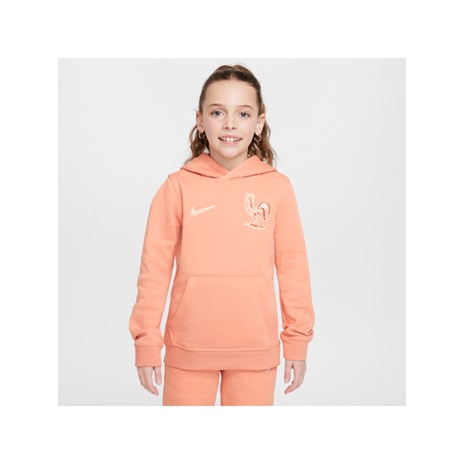 Bluza piłkarska z kapturem dla dużych dzieci Nike FFF Club - Pomarańczowy ze sklepu Nike poland w kategorii Bluzy dziewczęce - zdjęcie 184007060