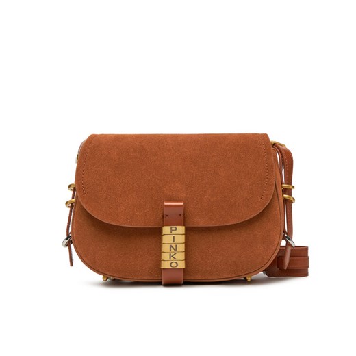 Torebka PINKO Saddle Mini PE PLTT 103831 A29N Brązowy ze sklepu eobuwie.pl w kategorii Listonoszki - zdjęcie 184007521