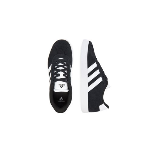 Buty sportowe damskie czarne Adidas sneakersy płaskie sznurowane