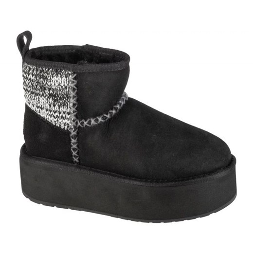 Buty Emu Australia Stinger Knit Flatform W13143-BLAK czarne ze sklepu ButyModne.pl w kategorii Śniegowce damskie - zdjęcie 184008523