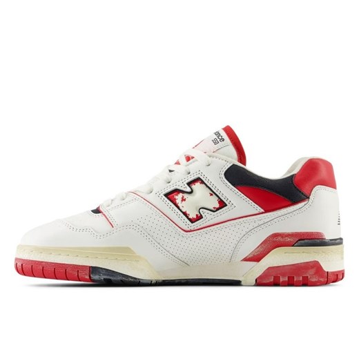 Buty sportowe damskie New Balance casualowe z tworzywa sztucznego białe płaskie wiosenne