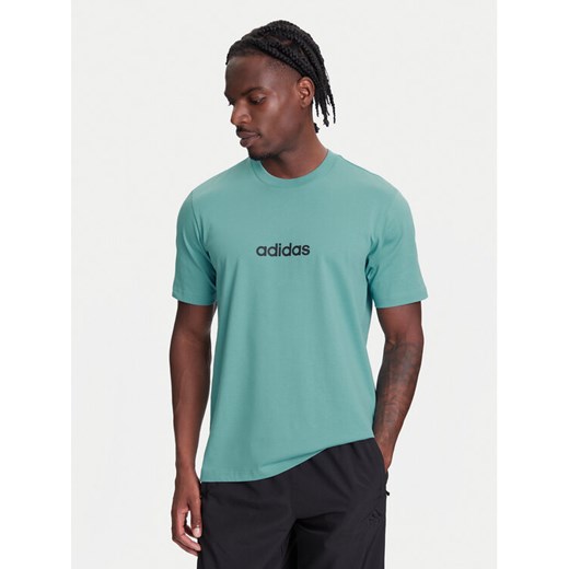 adidas T-Shirt Essentials Linear JX5707 Turkusowy Regular Fit ze sklepu MODIVO w kategorii T-shirty męskie - zdjęcie 184009930