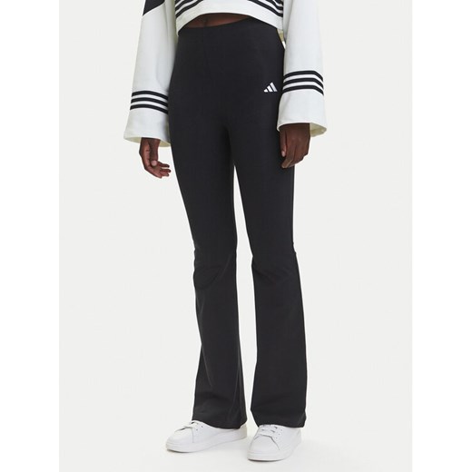 adidas Legginsy Essentials Small Logo JD9961 Czarny Flared Fit ze sklepu MODIVO w kategorii Spodnie damskie - zdjęcie 184009960
