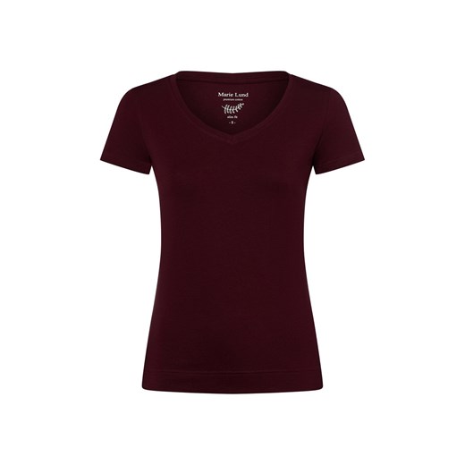 Marie Lund T-shirt damski Kobiety Bawełna bakłażanowy jednolity ze sklepu vangraaf w kategorii Bluzki damskie - zdjęcie 184010283