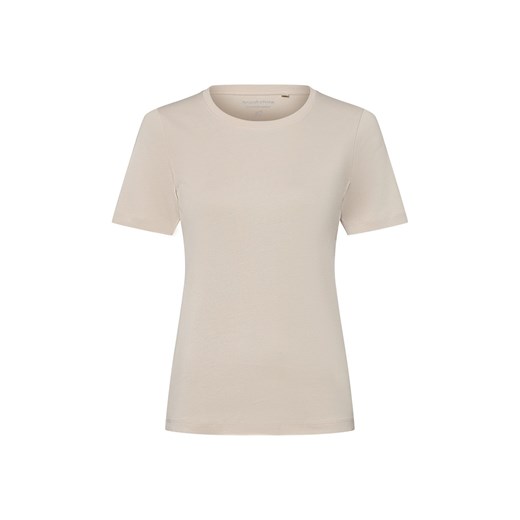 brookshire T-shirt damski Kobiety Bawełna beżowy jednolity ze sklepu vangraaf w kategorii Bluzki damskie - zdjęcie 184010290