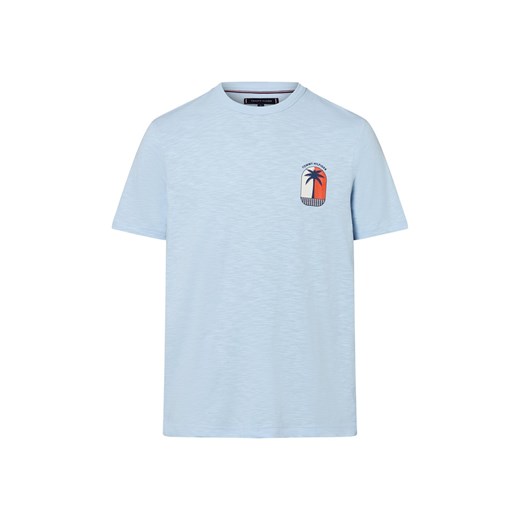 Tommy Hilfiger Koszulka męska Mężczyźni Bawełna niebieski jednolity ze sklepu vangraaf w kategorii T-shirty męskie - zdjęcie 184010321