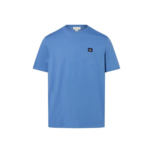 Calvin Klein Jeans Koszulka męska Mężczyźni Bawełna niebieski jednolity ze sklepu vangraaf w kategorii T-shirty męskie - zdjęcie 184010334