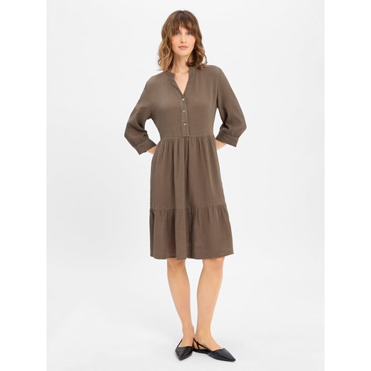 Opus Sukienka damska - Wólka Kobiety Bawełna trzcinowy jednolity ze sklepu vangraaf w kategorii Sukienki - zdjęcie 184010391