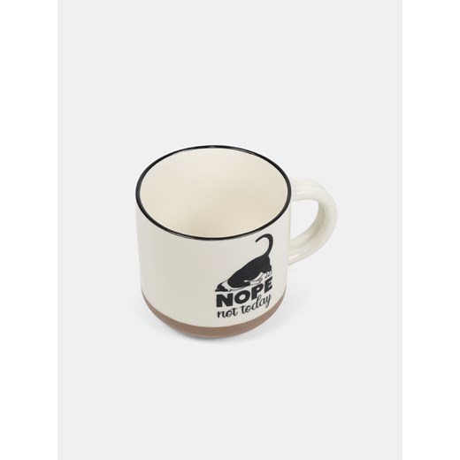 Sinsay - Porcelanowy kubek z ozdobnym napisem - czarny Sinsay One Size Sinsay