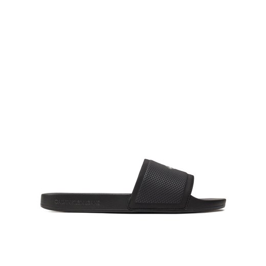 Klapki Calvin Klein Jeans Slide Institutional Metallic YM0YM01018 Czarny 44 eobuwie.pl