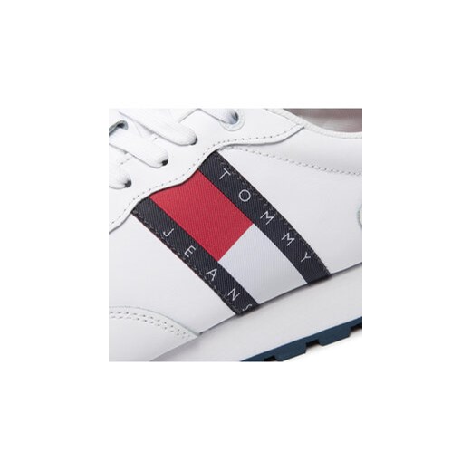 Sneakersy Tommy Jeans Leather Runner EM0EM00898 Biały Tommy Jeans 45 eobuwie.pl