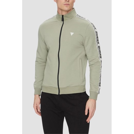 GUESS Zielona bluza męska z lampasami New Arlo, Rozmiar S ze sklepu outfit.pl w kategorii Bluzy męskie - zdjęcie 184012571