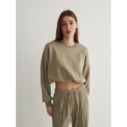Reserved - Krótka bluza - zielony ze sklepu Reserved w kategorii Bluzy damskie - zdjęcie 184014562