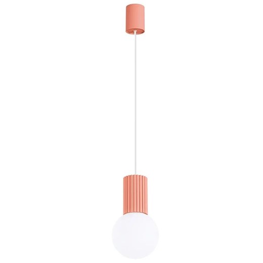 Brzoskwiniowa pojedyncza lampa wisząca - K599-Buble ze sklepu Edinos.pl w kategorii Lampy wiszące - zdjęcie 184014862