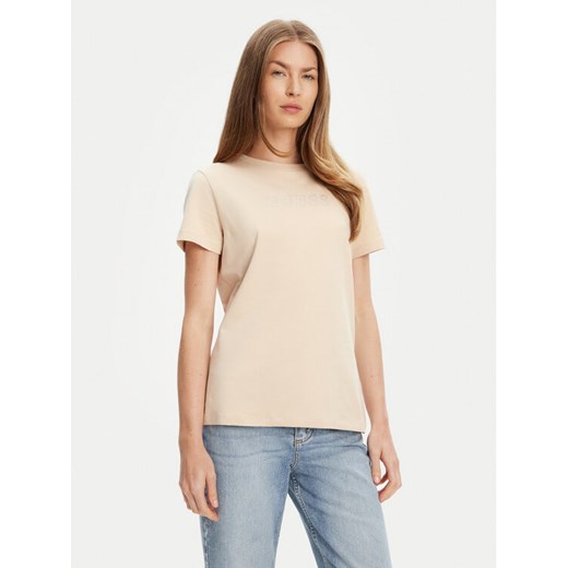 Guess T-Shirt V3BI11 J1314 Beżowy Regular Fit ze sklepu MODIVO w kategorii Bluzki damskie - zdjęcie 184016094
