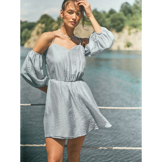 Mohito - Sukienka mini z lyocellem - błękitny ze sklepu Mohito w kategorii Sukienki - zdjęcie 184017531