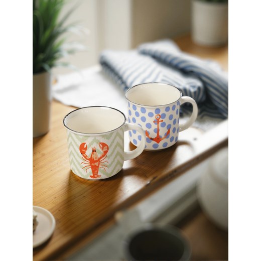 Sinsay - Kubki z morskim wzorem 2 pack - błękitny Sinsay One Size Sinsay