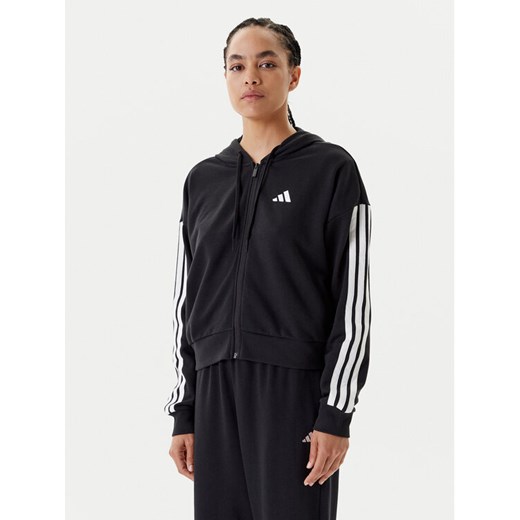 adidas Bluza Essentials 3-Stripes JE0052 Czarny Regular Fit ze sklepu MODIVO w kategorii Bluzy damskie - zdjęcie 184019242