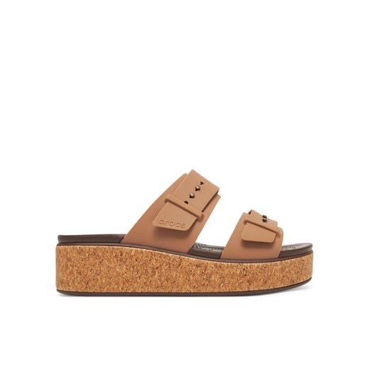 Crocs Klapki Brooklyn Cork Buckle 211252 Beżowy ze sklepu MODIVO w kategorii Klapki damskie - zdjęcie 184019251