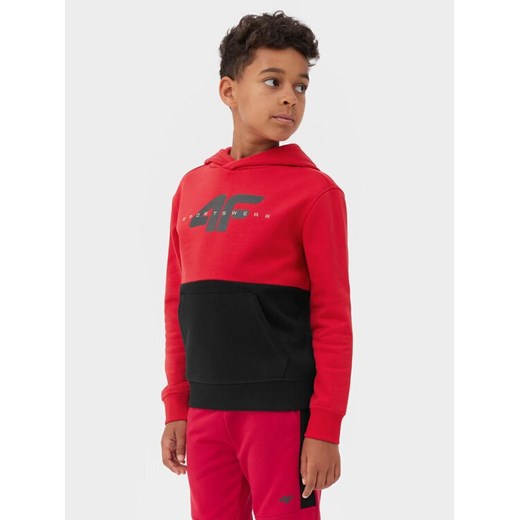 4F Bluza 4FJAW23TSWSM628 Czerwony Regular Fit ze sklepu MODIVO w kategorii Bluzy chłopięce - zdjęcie 184019300