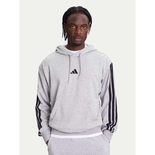 adidas Bluza Essentials 3-Stripes JD1871 Szary Regular Fit ze sklepu MODIVO w kategorii Bluzy męskie - zdjęcie 184019370