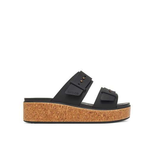 Crocs Klapki Brooklyn Cork Buckle 211252 Czarny ze sklepu MODIVO w kategorii Klapki damskie - zdjęcie 184019371