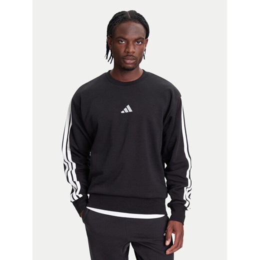 adidas Bluza Essentials 3-Stripes JE6304 Czarny Regular Fit ze sklepu MODIVO w kategorii Bluzy męskie - zdjęcie 184019433