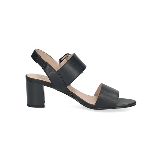 Caprice Skórzane sandały w kolorze czarnym na obcasie Caprice 38,5 okazja Limango Polska