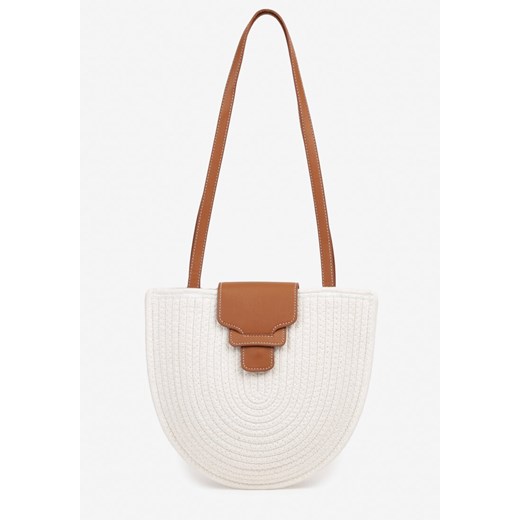 Beżowa Półokrągła Torebka z Bawełny z Plecionki Uloressa ze sklepu renee.pl w kategorii Torby Shopper bag - zdjęcie 184021462
