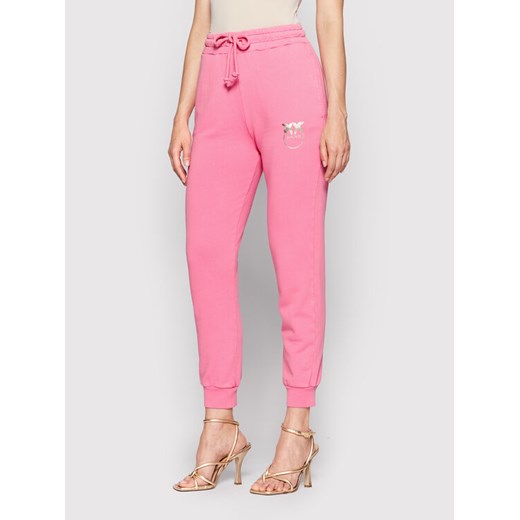 Pinko Spodnie dresowe Carico 1G17DC Y7Y5 Różowy Regular Fit ze sklepu MODIVO w kategorii Spodnie damskie - zdjęcie 184023404