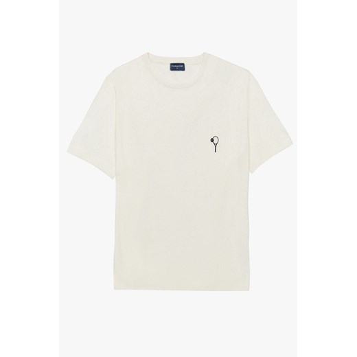 T SHIRT TENNIS CLUB 013 ECRU Z WISKOZY ze sklepu Recman w kategorii T-shirty męskie - zdjęcie 184023940