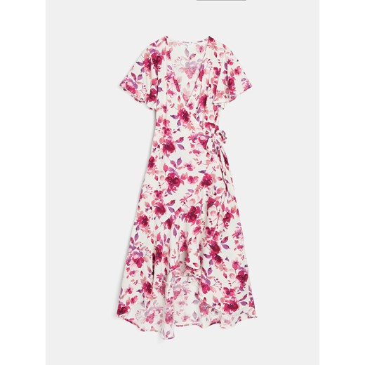 Sukienka Sinsay wielokolorowa z wiskozy z dekoltem w literę v 