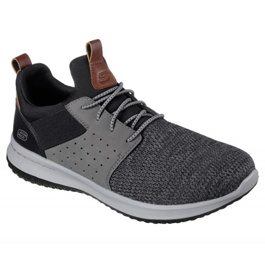 Buty Skechers Delson Camben 65474BKGY szare ze sklepu ButyModne.pl w kategorii Buty sportowe męskie - zdjęcie 184024940
